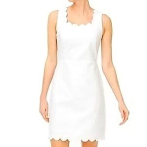 J. Crew White Scalloped Mini Dress